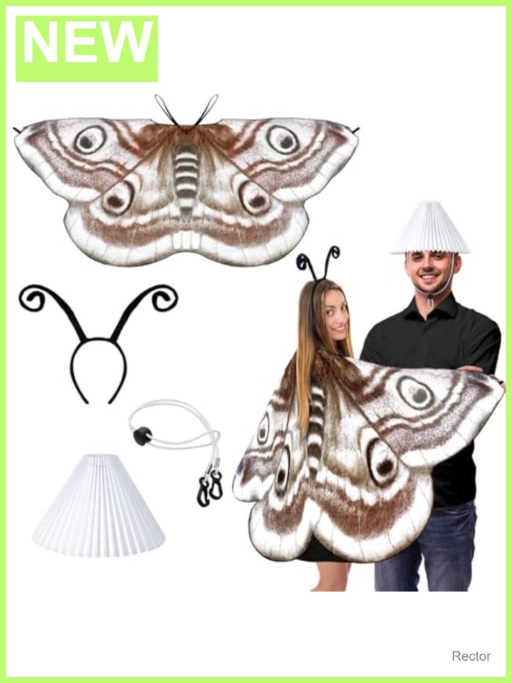 Moth and Lamp Couple Costume Set Chiffon Butterfly Cape Headband